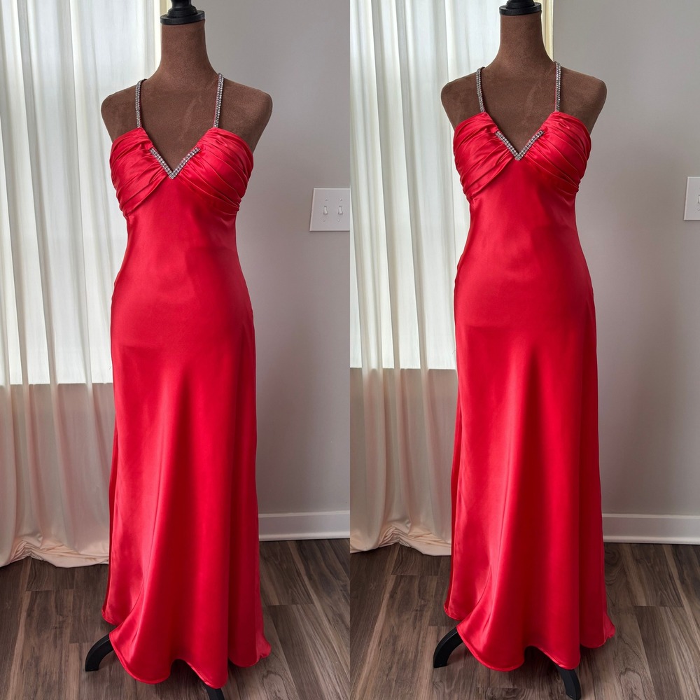 90s Vintage Cache Formal Dress 6 Rhinestone Old Hollywood Glam Homecoming Y2K